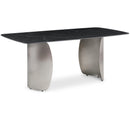  Meridian Niya 71" Black Sintered Stone Top And Steel Base Dining Table IMAGE 1