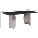  Meridian Niya 71" Black Sintered Stone Top And Steel Base Dining Table IMAGE 8