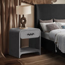  Color_Grey -- Medley Grey Linen Textured End / Side Table IMAGE 2