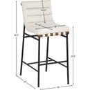 Meridian Burke Cream Vegan Leather Bar Stool IMAGE 9