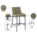  Color_Olive -- Burke Olive Green Vegan Leather Upholstered Bar Stool IMAGE 10