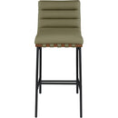  Color_Olive -- Burke Olive Green Vegan Leather Upholstered Bar Stool IMAGE 3