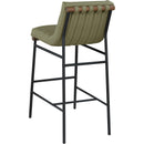  Color_Olive -- Burke Olive Green Vegan Leather Upholstered Bar Stool IMAGE 6