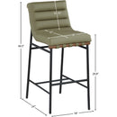  Color_Olive -- Burke Olive Green Vegan Leather Upholstered Bar Stool IMAGE 9