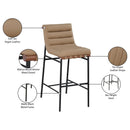  Color_Tan -- Burke Tan Vegan Leather Upholstered Bar Stool IMAGE 10