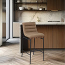  Color_Tan -- Burke Tan Vegan Leather Upholstered Bar Stool IMAGE 2