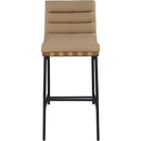  Color_Tan -- Burke Tan Vegan Leather Upholstered Bar Stool IMAGE 3
