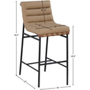  Color_Tan -- Burke Tan Vegan Leather Upholstered Bar Stool IMAGE 9