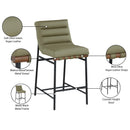  Color_Olive -- Burke Green Vegan Leather Upholstered Counter Stool IMAGE 10