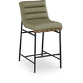  Color_Olive -- Burke Green Vegan Leather Upholstered Counter Stool IMAGE 1