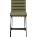  Color_Olive -- Burke Green Vegan Leather Upholstered Counter Stool IMAGE 3