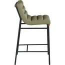  Color_Olive -- Burke Green Vegan Leather Upholstered Counter Stool IMAGE 4