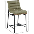  Color_Olive -- Burke Green Vegan Leather Upholstered Counter Stool IMAGE 9