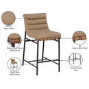  Color_Tan -- Burke Tan Vegan Leather Upholstered Counter Stool IMAGE 10