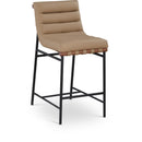  Color_Tan -- Burke Tan Vegan Leather Upholstered Counter Stool IMAGE 1