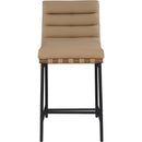  Color_Tan -- Burke Tan Vegan Leather Upholstered Counter Stool IMAGE 3