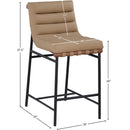  Color_Tan -- Burke Tan Vegan Leather Upholstered Counter Stool IMAGE 9