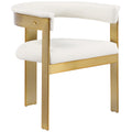 Color_Cream/ Gold -- Romeo Cream Vegan Leather Upholstered Dining Chair IMAGE 1