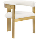  Color_Cream/ Gold -- Romeo Cream Vegan Leather Upholstered Dining Chair IMAGE 1