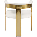  Color_Cream/ Gold -- Romeo Cream Vegan Leather Upholstered Dining Chair IMAGE 3