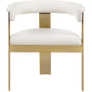  Color_Cream/ Gold -- Romeo Cream Vegan Leather Upholstered Dining Chair IMAGE 4