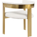  Color_Cream/ Gold -- Romeo Cream Vegan Leather Upholstered Dining Chair IMAGE 6