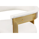  Color_Cream/ Gold -- Romeo Cream Vegan Leather Upholstered Dining Chair IMAGE 7