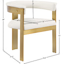  Color_Cream/ Gold -- Romeo Cream Vegan Leather Upholstered Dining Chair IMAGE 8