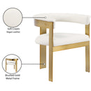  Color_Cream/ Gold -- Romeo Cream Vegan Leather Upholstered Dining Chair IMAGE 9
