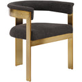  Color_Brown/ Gold -- Romeo Brown Boucle Fabric Upholstered Dining Chair IMAGE 1