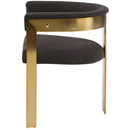  Color_Brown/ Gold -- Romeo Brown Boucle Fabric Upholstered Dining Chair IMAGE 5