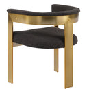  Color_Brown/ Gold -- Romeo Brown Boucle Fabric Upholstered Dining Chair IMAGE 6