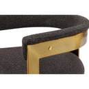  Color_Brown/ Gold -- Romeo Brown Boucle Fabric Upholstered Dining Chair IMAGE 7