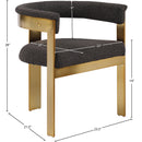  Color_Brown/ Gold -- Romeo Brown Boucle Fabric Upholstered Dining Chair IMAGE 8