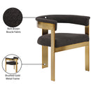  Color_Brown/ Gold -- Romeo Brown Boucle Fabric Upholstered Dining Chair IMAGE 9