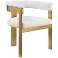  Color_Cream/ Gold -- Romeo Cream Boucle Fabric Upholstered Dining Chair IMAGE 1