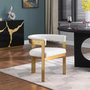  Color_Cream/ Gold -- Romeo Cream Boucle Fabric Upholstered Dining Chair IMAGE 2