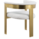  Color_Cream/ Gold -- Romeo Cream Boucle Fabric Upholstered Dining Chair IMAGE 6