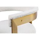  Color_Cream/ Gold -- Romeo Cream Boucle Fabric Upholstered Dining Chair IMAGE 7