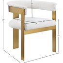  Color_Cream/ Gold -- Romeo Cream Boucle Fabric Upholstered Dining Chair IMAGE 8