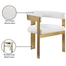  Color_Cream/ Gold -- Romeo Cream Boucle Fabric Upholstered Dining Chair IMAGE 9