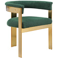  Color_Gold/ Green -- Romeo Green Boucle Fabric Upholstered Dining Chair IMAGE 1