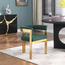  Color_Gold/ Green -- Romeo Green Boucle Fabric Upholstered Dining Chair IMAGE 2