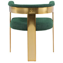  Color_Gold/ Green -- Romeo Green Boucle Fabric Upholstered Dining Chair IMAGE 3