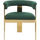  Color_Gold/ Green -- Romeo Green Boucle Fabric Upholstered Dining Chair IMAGE 4