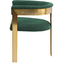  Color_Gold/ Green -- Romeo Green Boucle Fabric Upholstered Dining Chair IMAGE 5