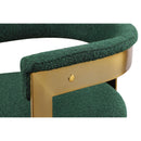  Color_Gold/ Green -- Romeo Green Boucle Fabric Upholstered Dining Chair IMAGE 7