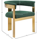  Color_Gold/ Green -- Romeo Green Boucle Fabric Upholstered Dining Chair IMAGE 8