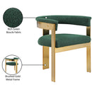  Color_Gold/ Green -- Romeo Green Boucle Fabric Upholstered Dining Chair IMAGE 9