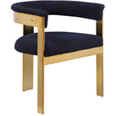  Color_Navy -- Romeo Navy Boucle Fabric Upholstered Dining Chair IMAGE 1
